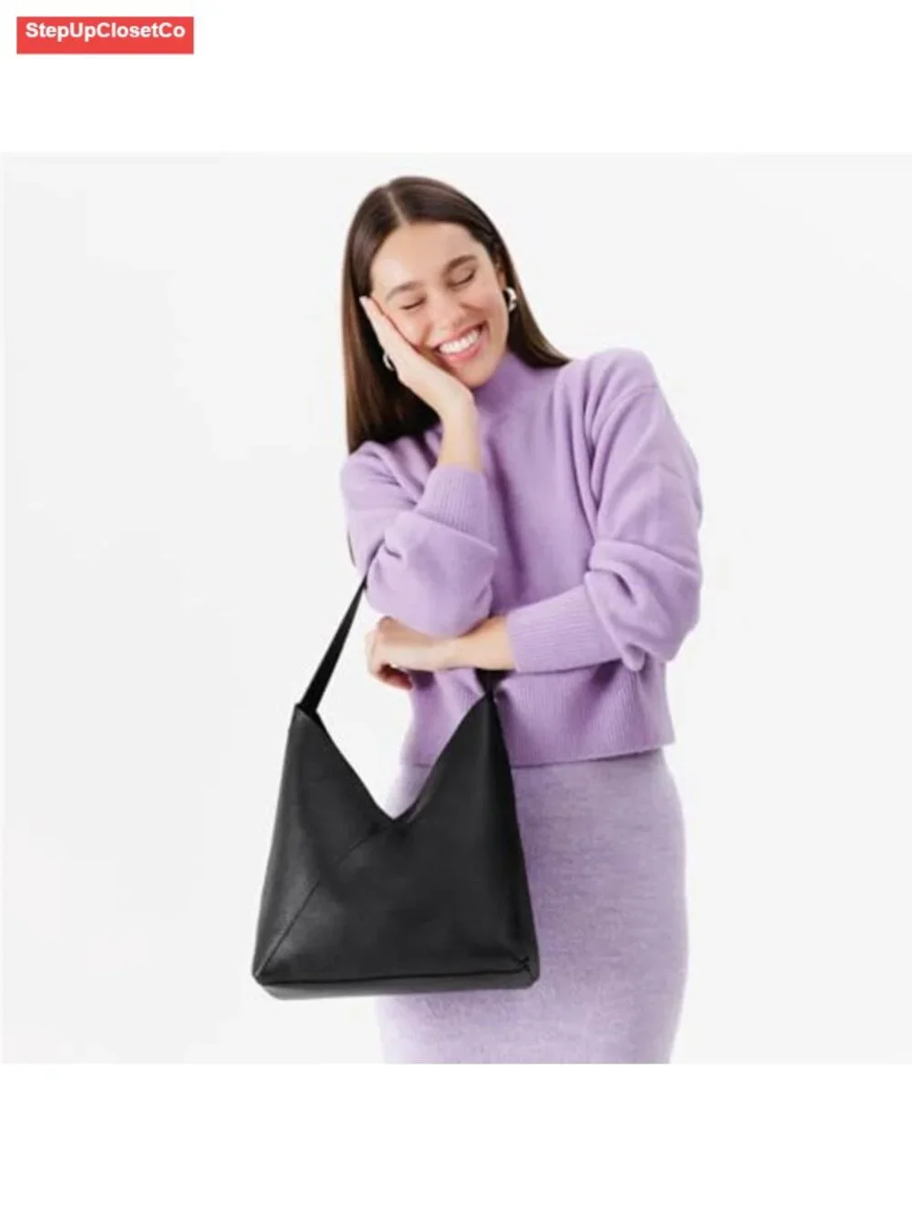 Handmade Full Grain Leather Slouchy Shoulder Bag with Magnetic Closure